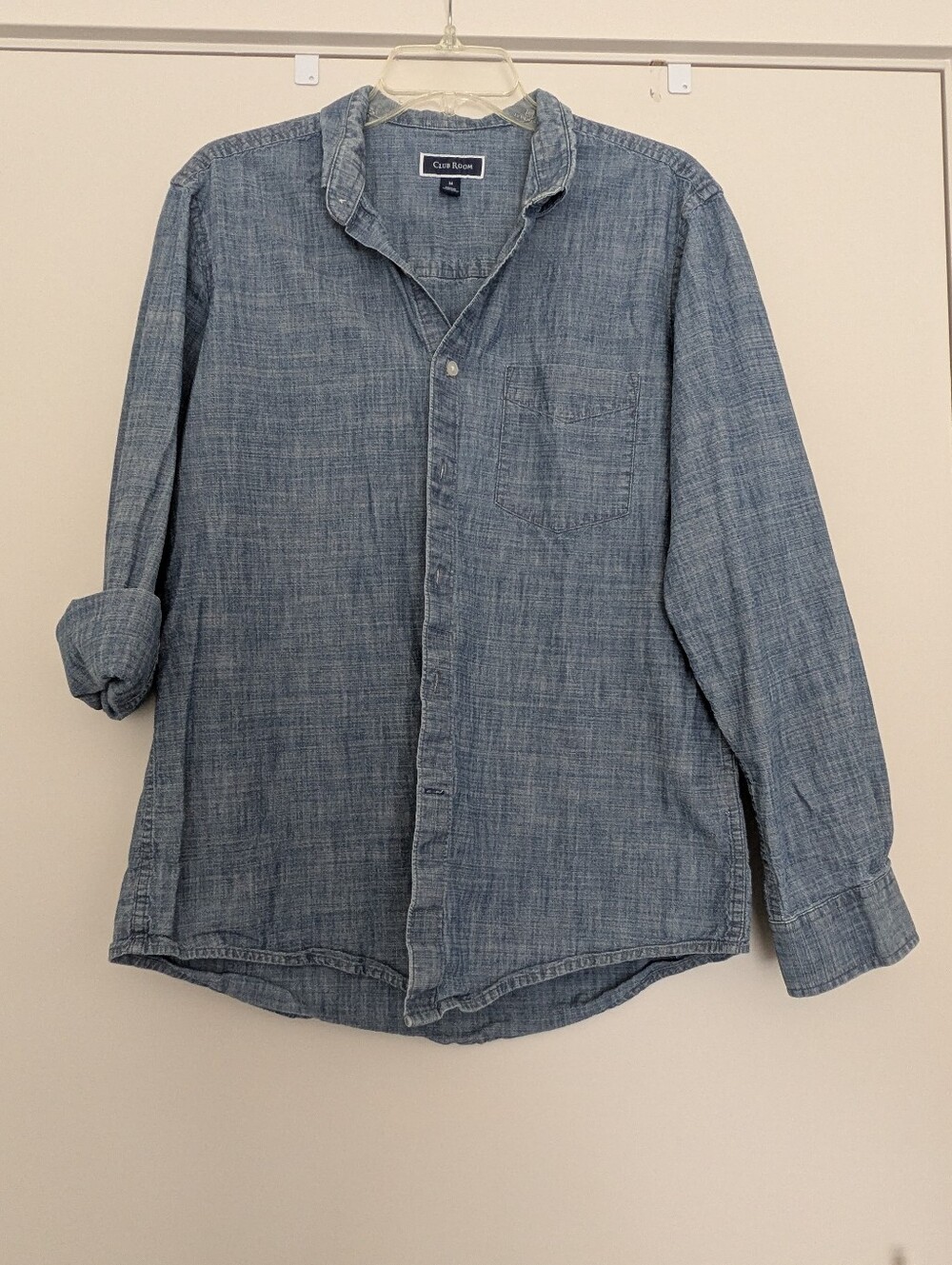 EUC Denim Long Sleeve Button Down by Club Room, MM